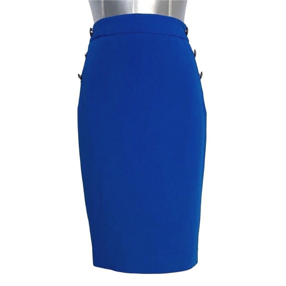The Limited Pencil Skirt 4 Blue Button Lined Work Party Sailor Career Party